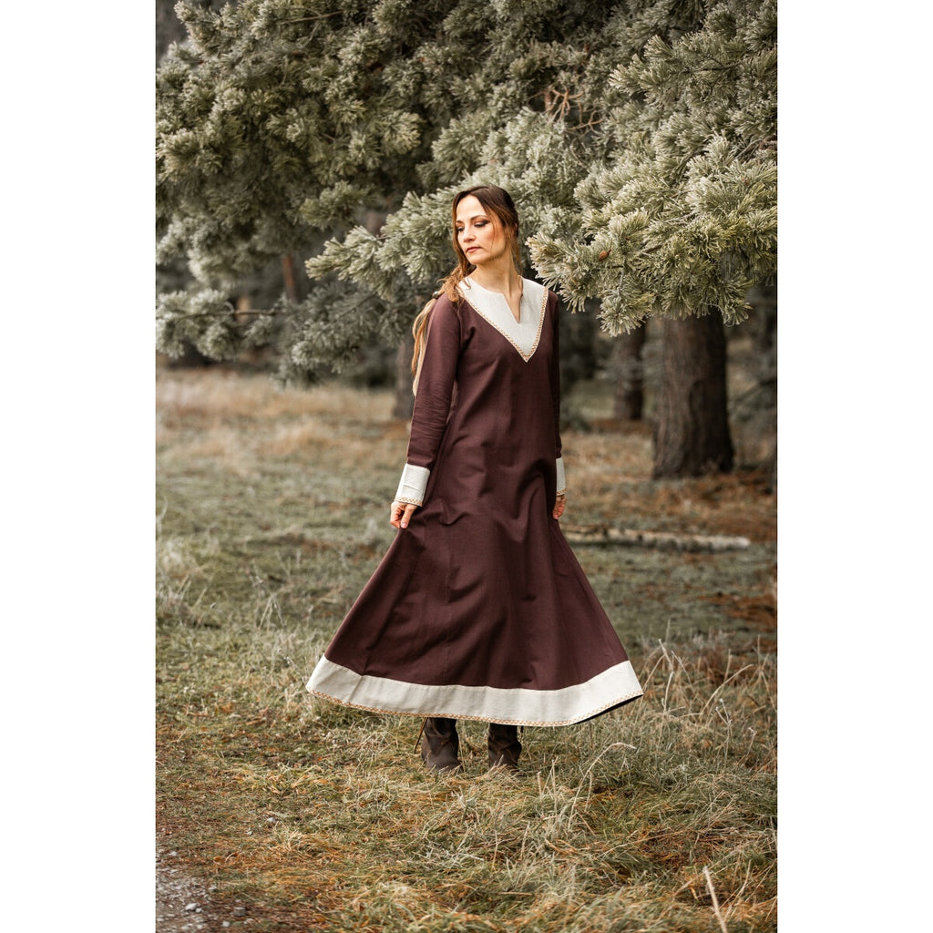 Imagen del producto Vestido medieval Jorunn marrón-beige