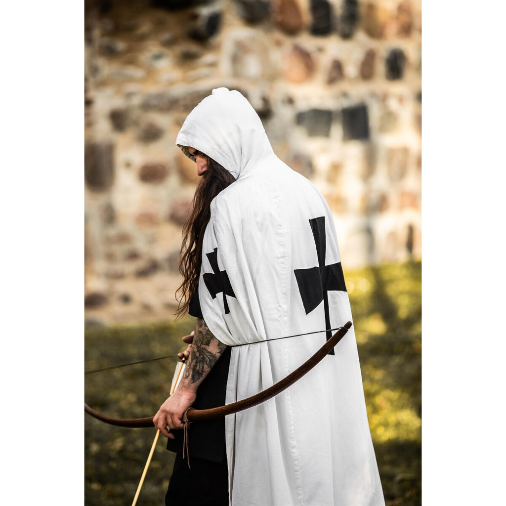Imagen del producto Capa medieval de los Caballeros Templarios Baldwin blanco-negro