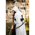 Imagen del producto Capa medieval de los Caballeros Templarios Baldwin blanco-negro