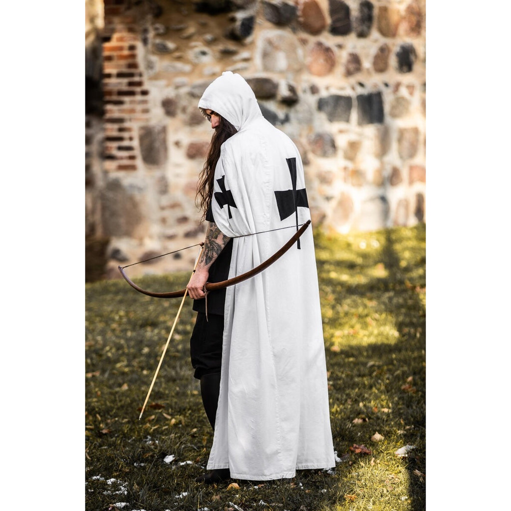 Imagen del producto Capa medieval de los Caballeros Templarios Baldwin blanco-negro