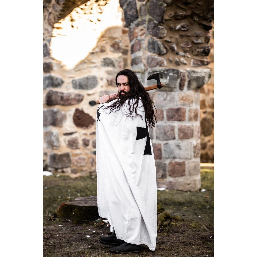 Imagen del producto Capa medieval de los Caballeros Templarios Baldwin blanco-negro