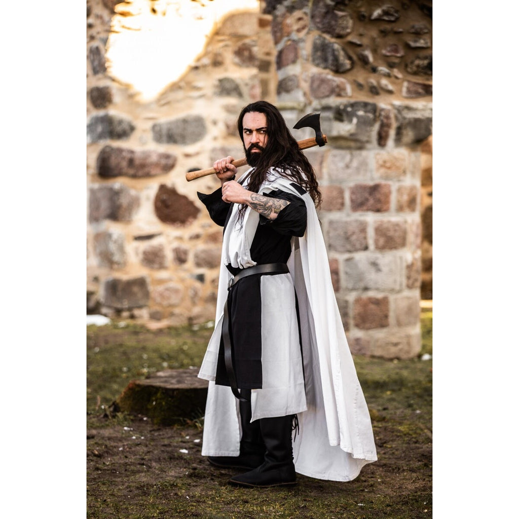 Imagen del producto Capa medieval de los Caballeros Templarios Baldwin blanco-negro