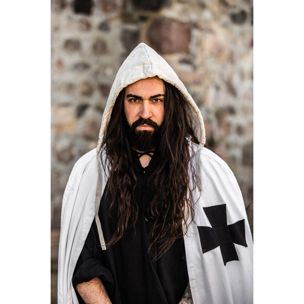 Imagen del producto Capa medieval de los Caballeros Templarios Baldwin blanco-negro