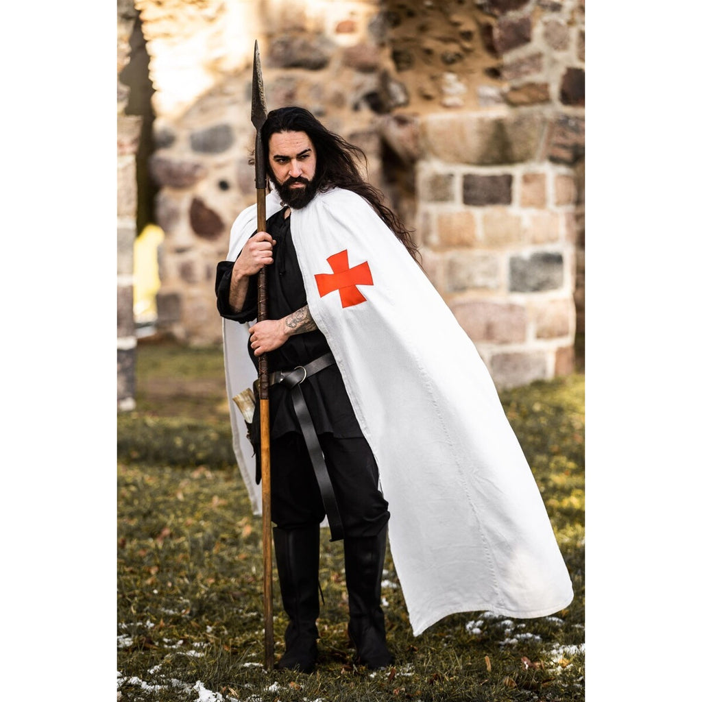 Imagen del producto Capa medieval de los Templarios Baldwin blanco-rojo
