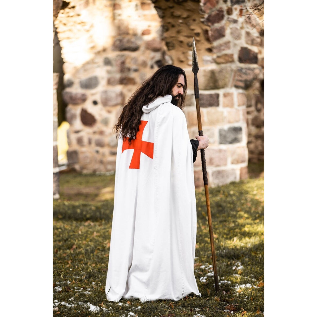 Imagen del producto Capa medieval de los Templarios Baldwin blanco-rojo
