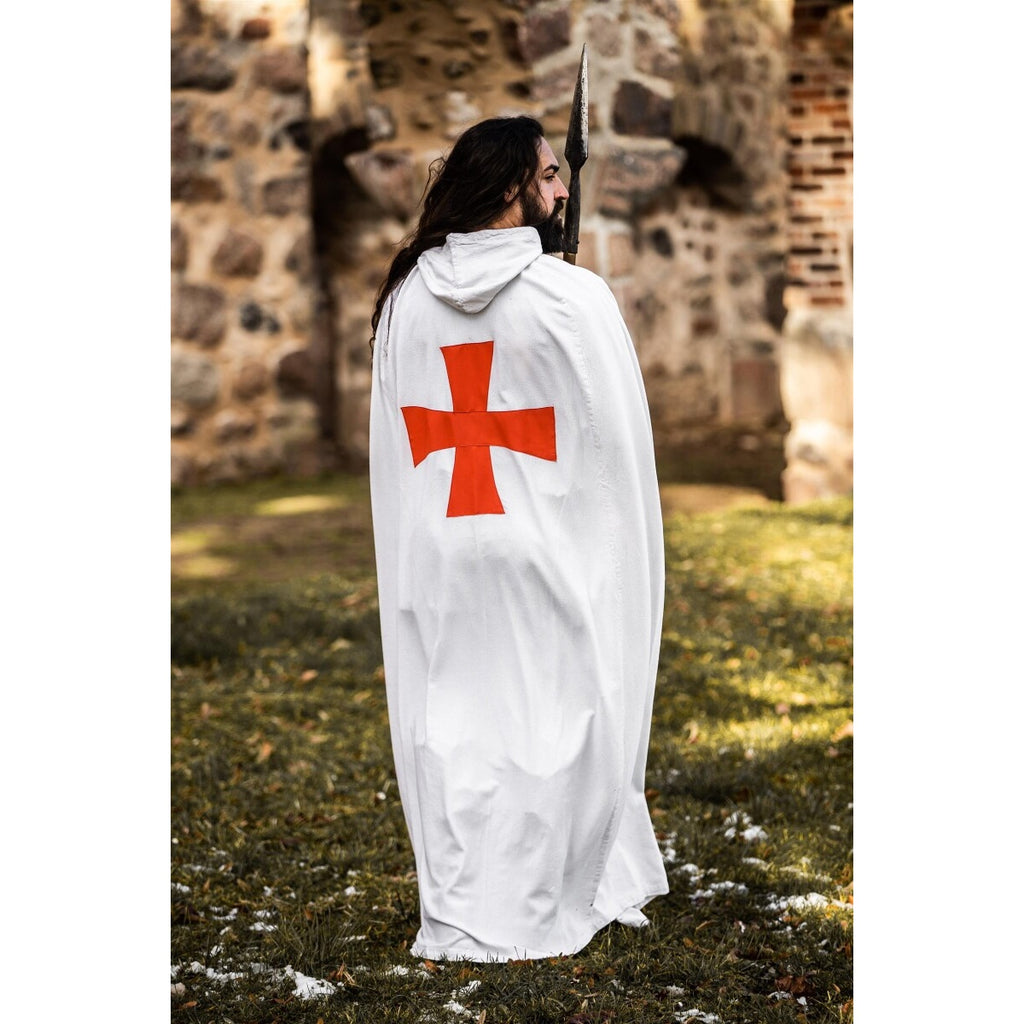Imagen del producto Capa medieval de los Templarios Baldwin blanco-rojo