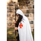 Imagen del producto Capa medieval de los Templarios Baldwin blanco-rojo