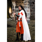 Imagen del producto Capa medieval de los Templarios Baldwin blanco-rojo