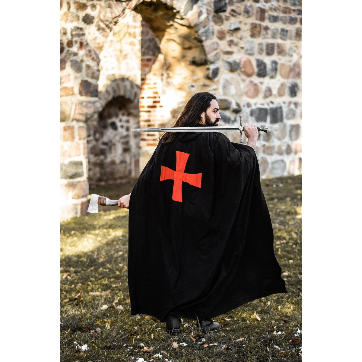Product image Medieval Cloak of the Templar Knights Arnulf black-red