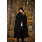 Product image Medieval Hooded Cloak Thorian Wool black