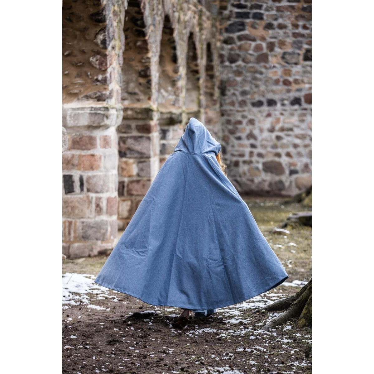 Imagen del producto Capa medieval con capucha Mila azul paloma