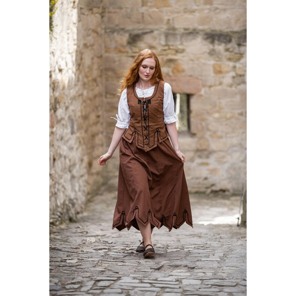 Imagen del producto Chaleco corsé medieval Selma marrón tabaco