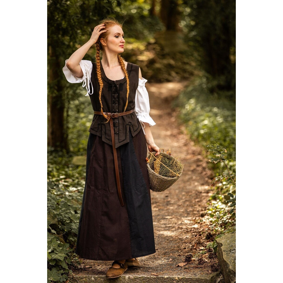 Imagen del producto Chaleco corsé medieval Selma marrón oscuro