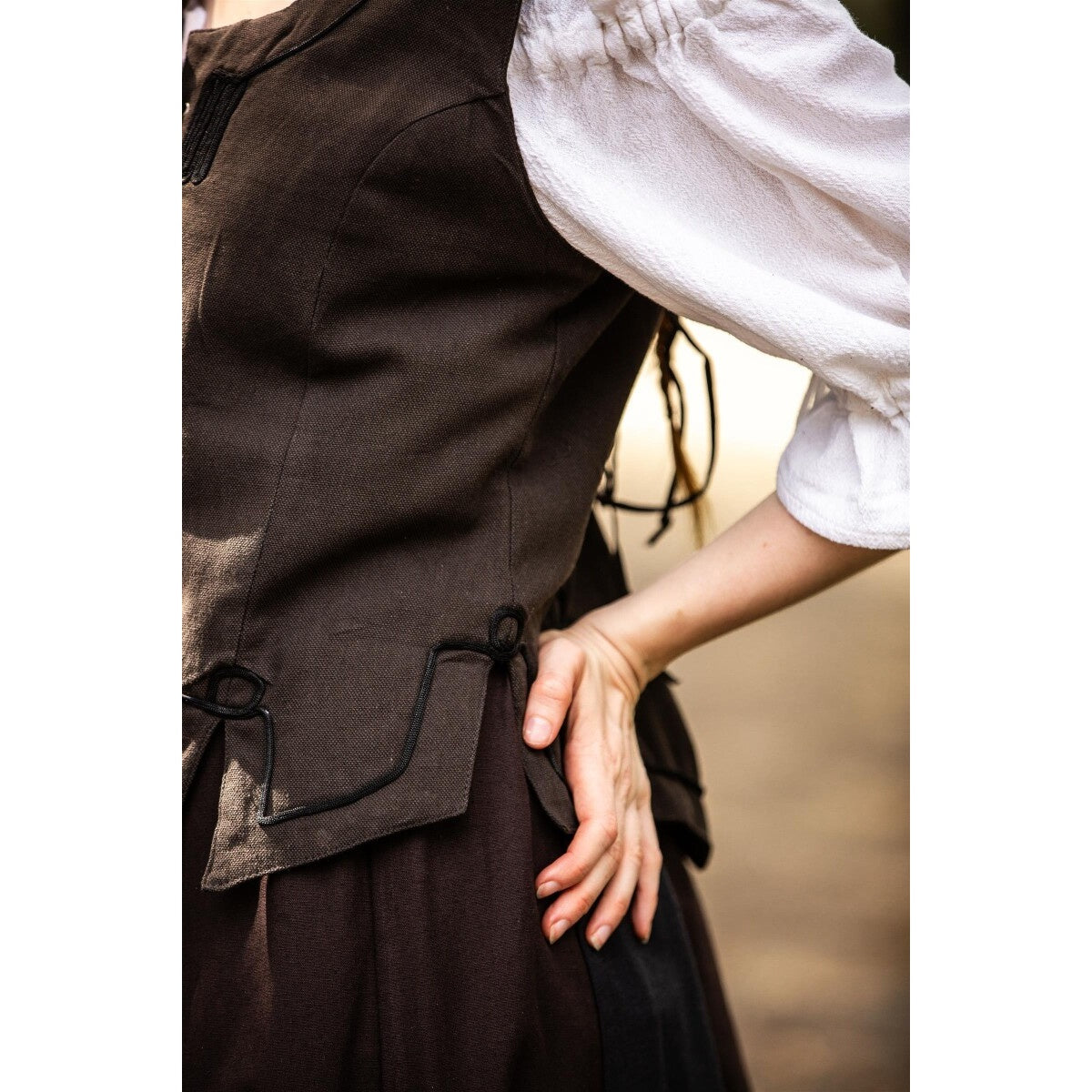 Imagen del producto Chaleco corsé medieval Selma marrón oscuro
