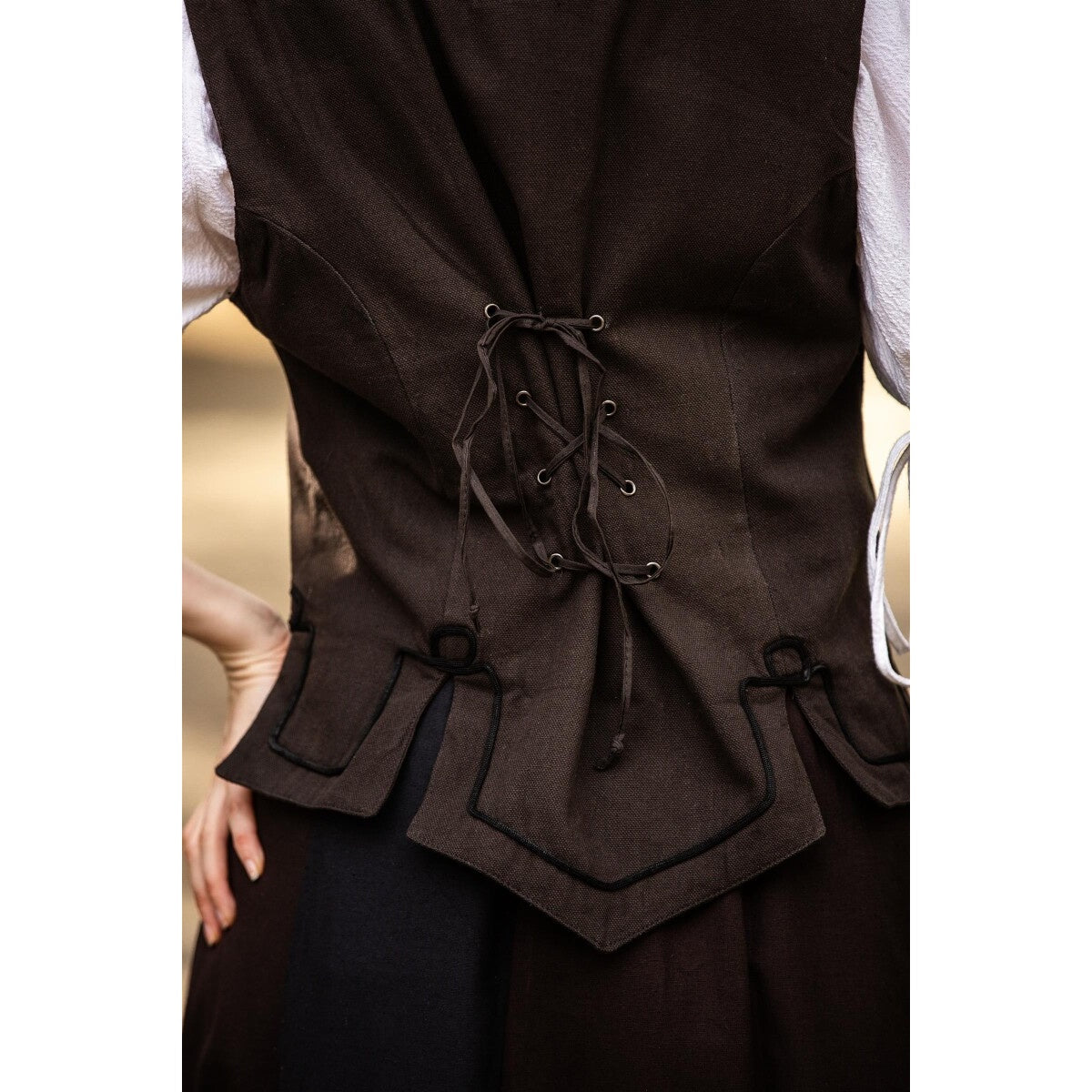 Imagen del producto Chaleco corsé medieval Selma marrón oscuro