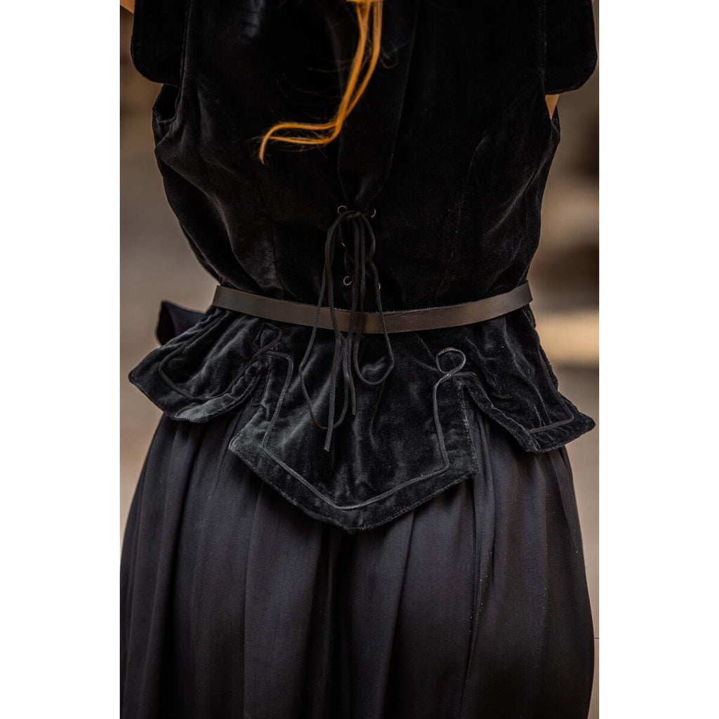 Imagen del producto Chaleco corsé medieval de terciopelo Adrienne negro