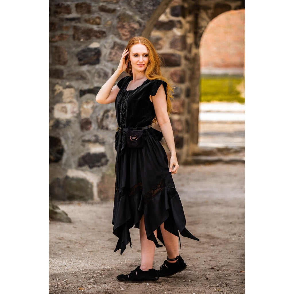 Imagen del producto Chaleco corsé medieval de terciopelo Adrienne negro