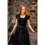 Imagen del producto Chaleco corsé medieval de terciopelo Adrienne negro