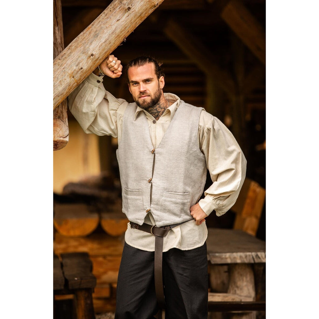 Imagen del producto Chaleco medieval tejido a mano Lutz gris