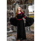 Imagen del producto Vestido medieval con capucha Isolde negro-rojo