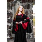 Imagen del producto Vestido medieval con capucha Isolde negro-rojo