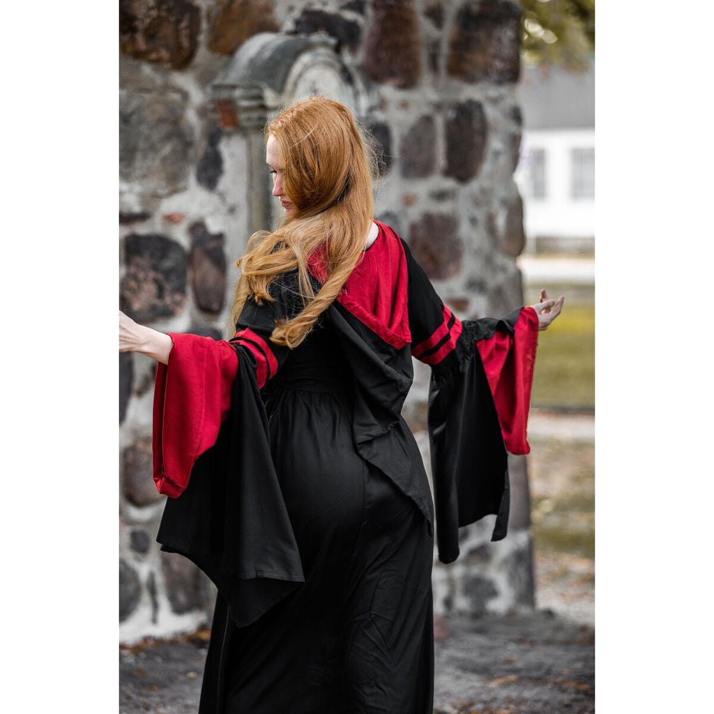 Imagen del producto Vestido medieval con capucha Isolde negro-rojo
