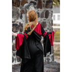Imagen del producto Vestido medieval con capucha Isolde negro-rojo