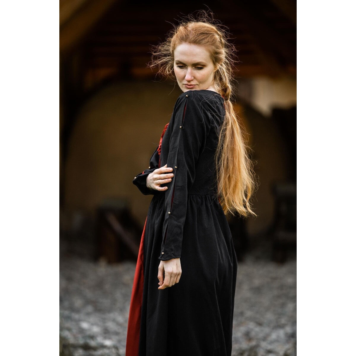 Imagen del producto Vestido medieval Medusa negro-rojo