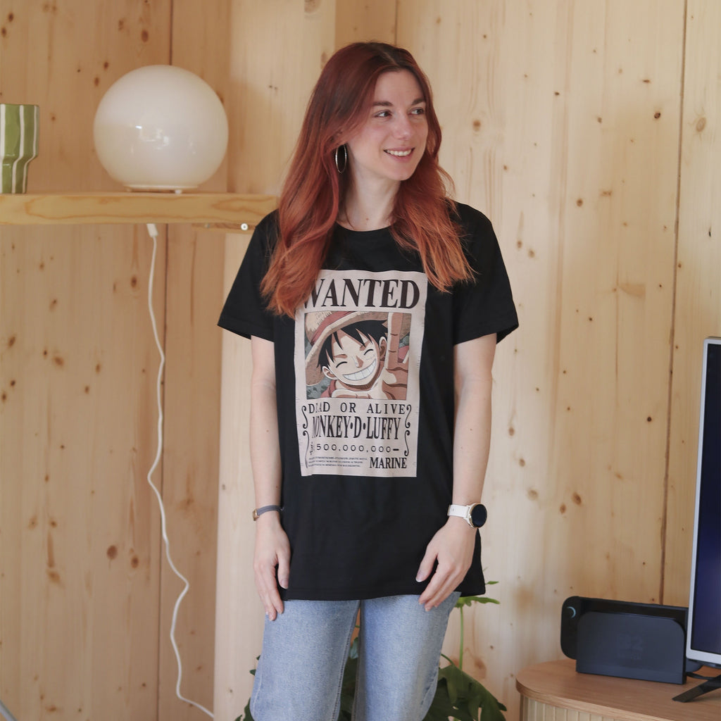 Imagen del producto One Piece - Camiseta Luffy Wanted negra