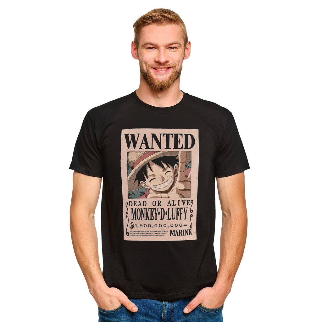 Imagen del producto One Piece - Camiseta Luffy Wanted negra