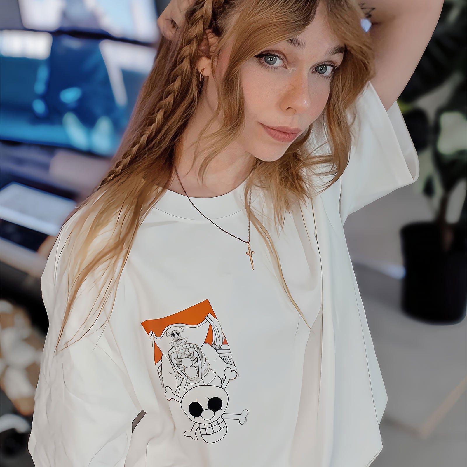 Imagen del producto One Piece - Camiseta oversize Buggy blanca