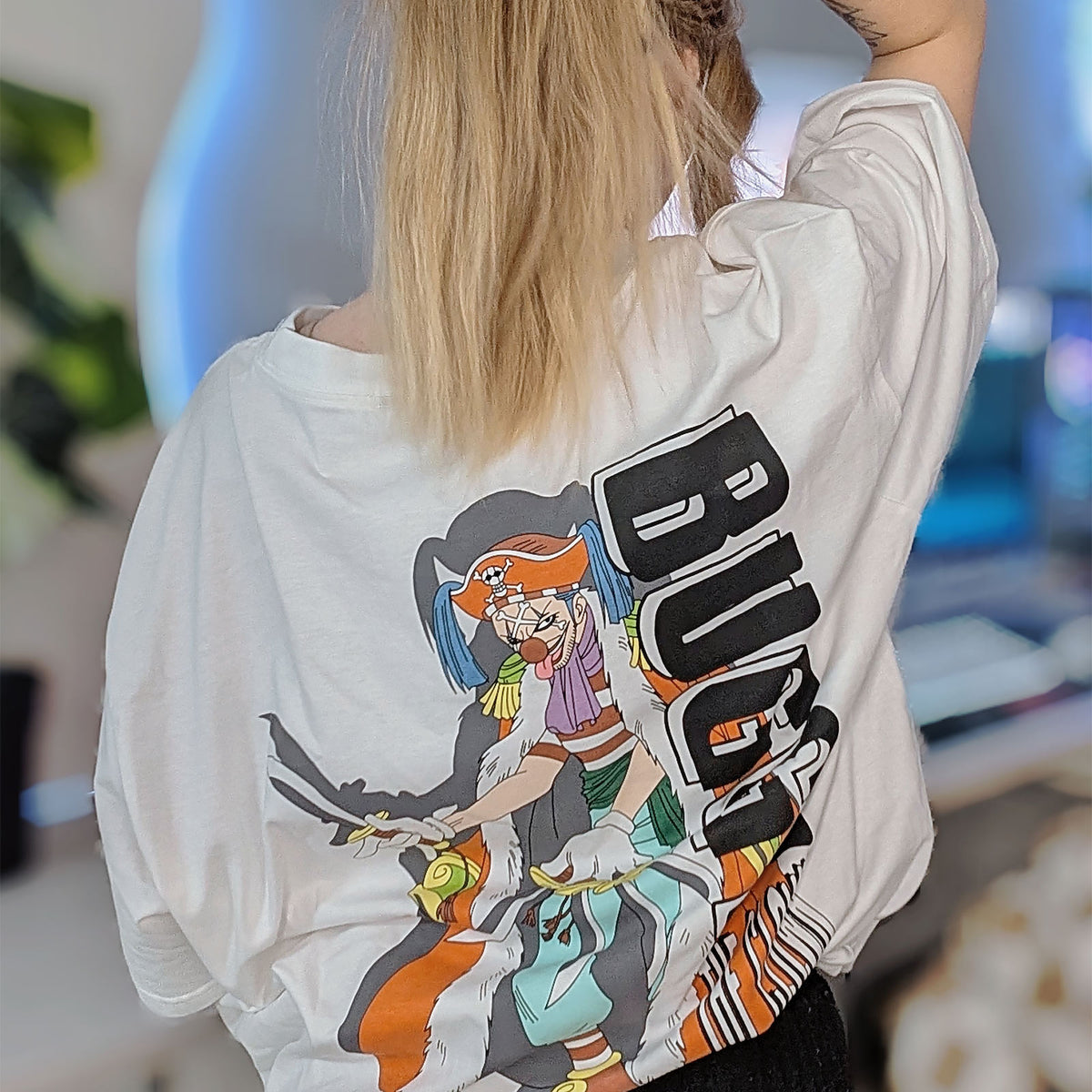 Imagen del producto One Piece - Camiseta oversize Buggy blanca