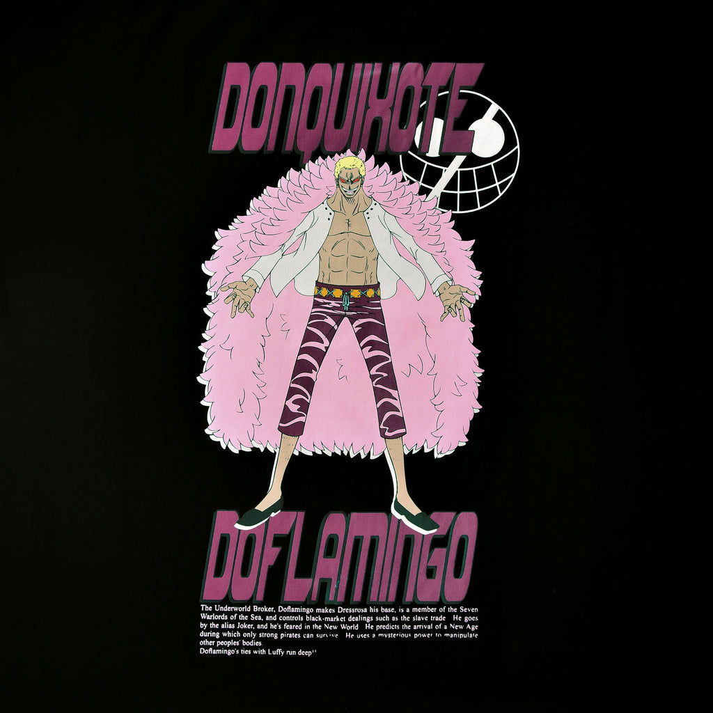 Imagen del producto One Piece - Camiseta oversize Don Quixote Doflamingo negra
