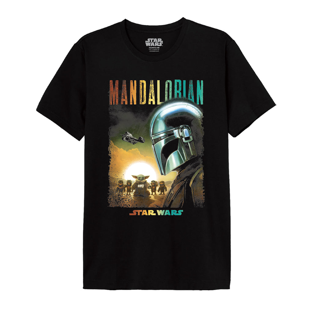 Imagen del producto Camiseta póster de Mando y Grogu negra - Star Wars The Mandalorian