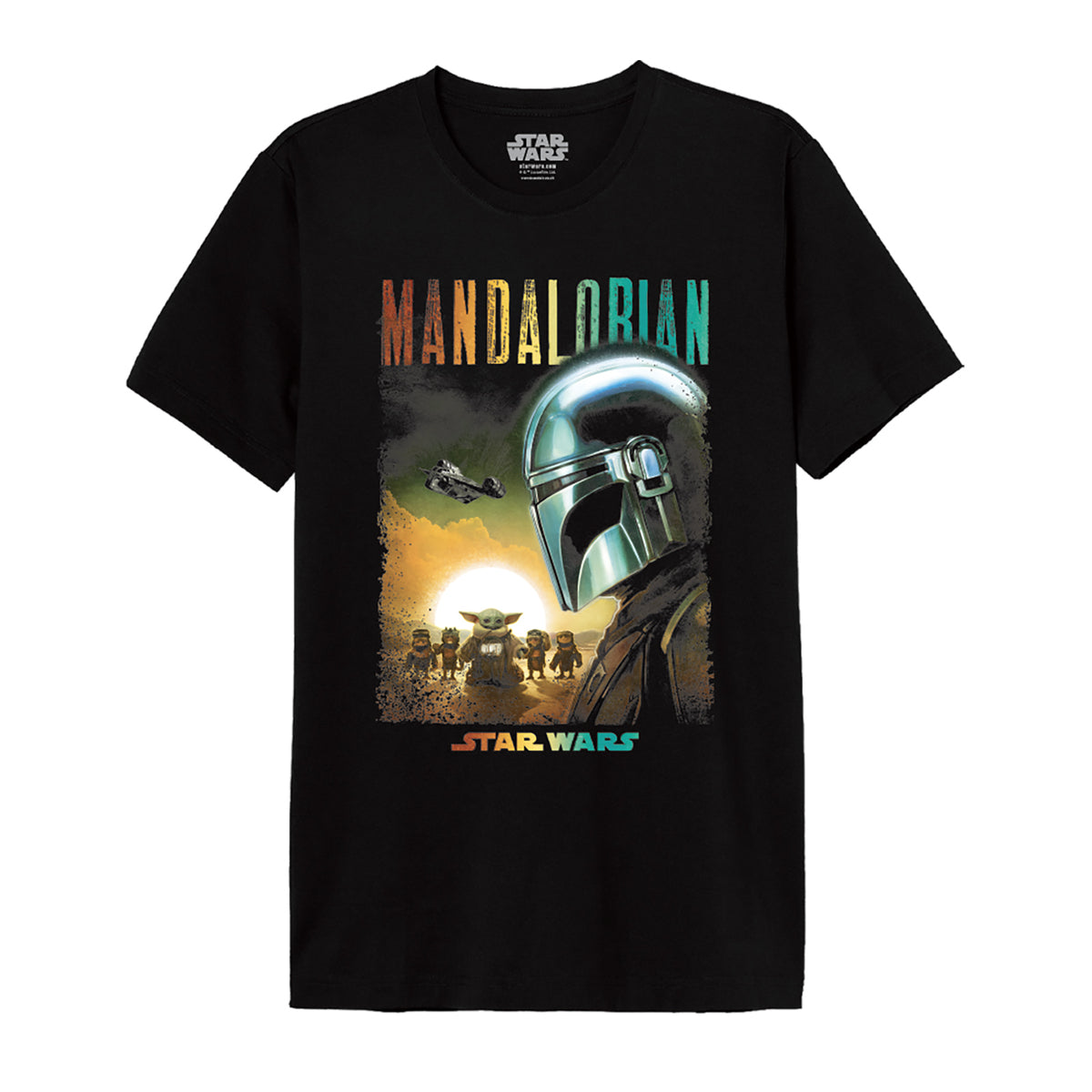 Imagen del producto Camiseta póster de Mando y Grogu negra - Star Wars The Mandalorian