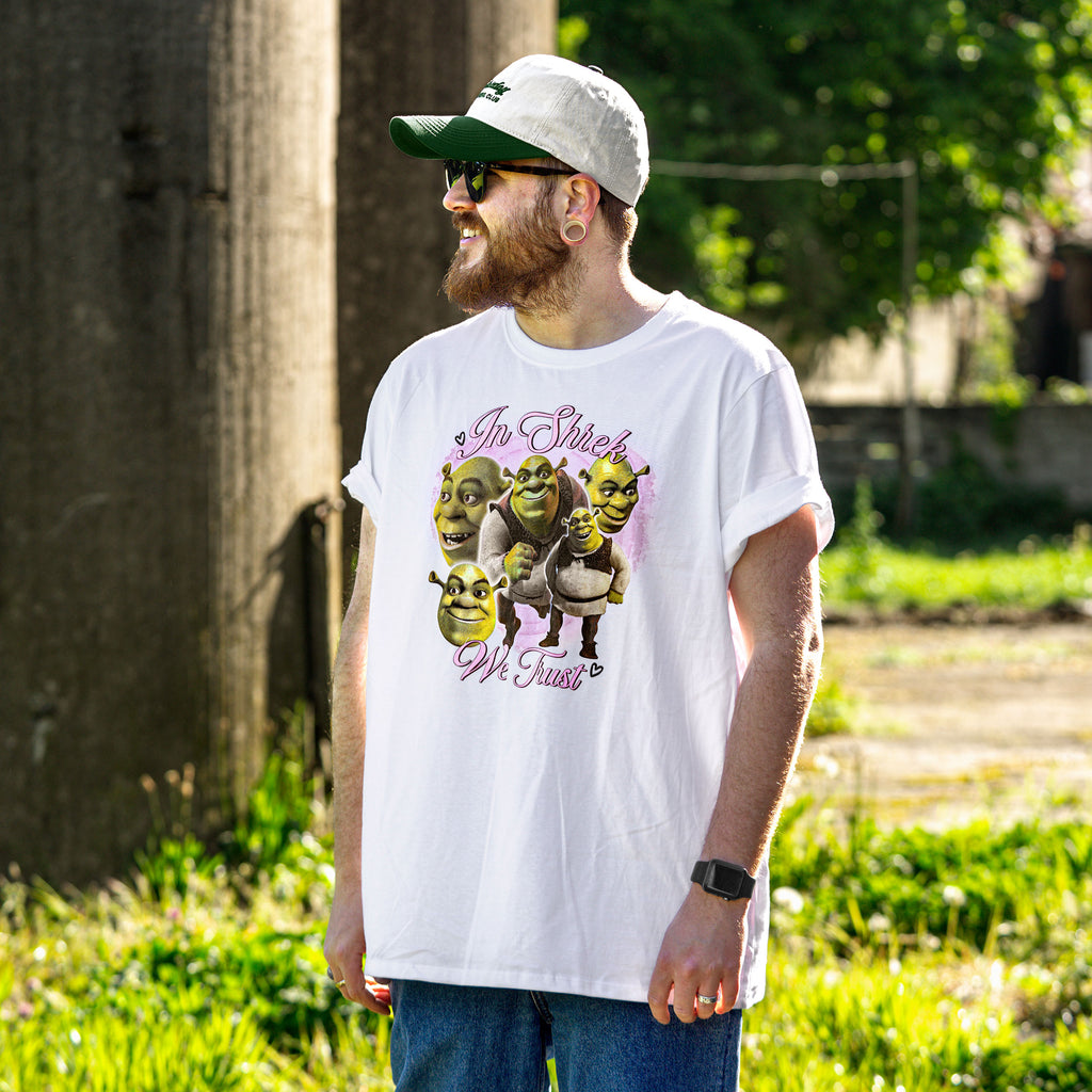 Imagen del producto Shrek - In Shrek We Trust camiseta blanca