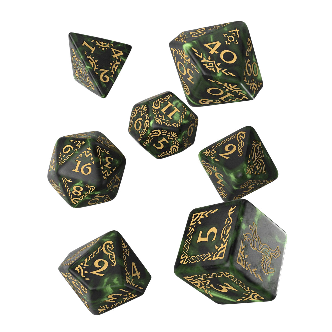 Imagen del producto El Señor de los Anillos - Juego de dados de rol Rohan (7 piezas)