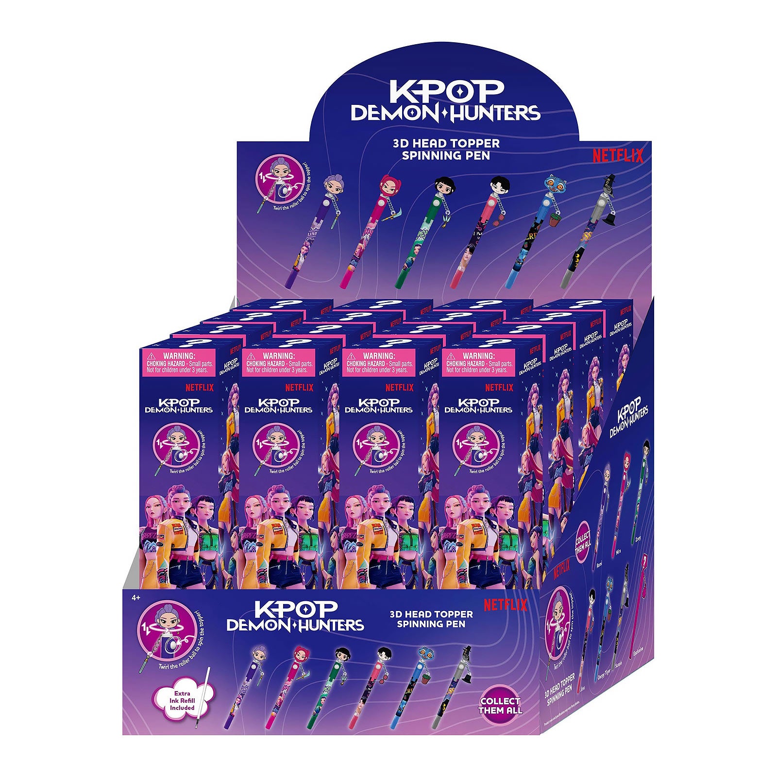 Imagen del producto KPop Demon Hunters - Bolígrafos 3D personajes sorpresa expositor de 16 E1096251