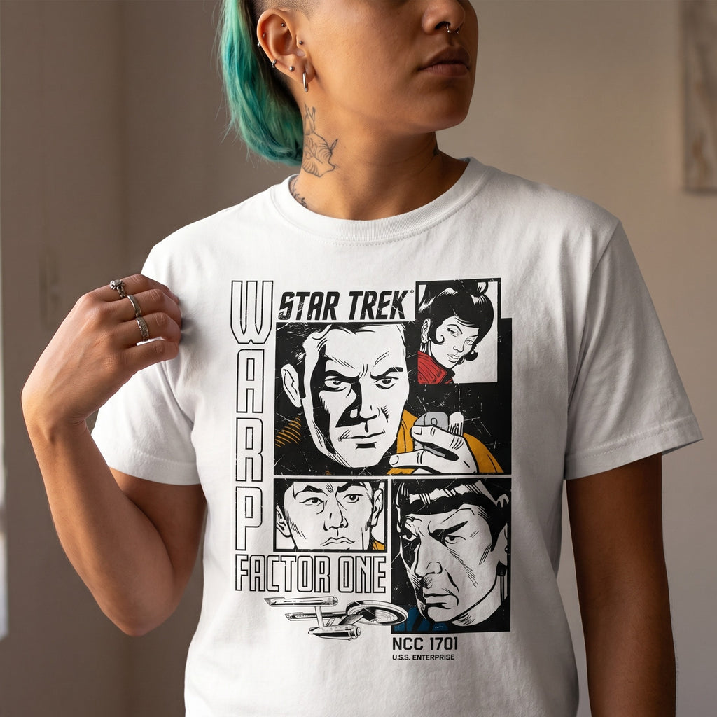 Imagen del producto Star Trek - Camiseta retro Warp 1 blanca