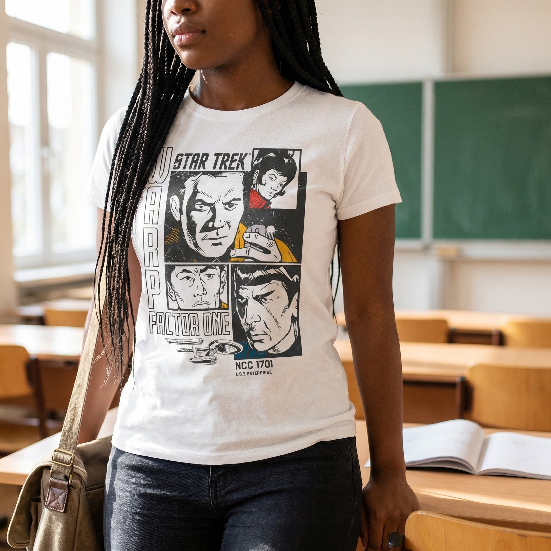 Imagen del producto Star Trek - Camiseta retro Warp 1 blanca