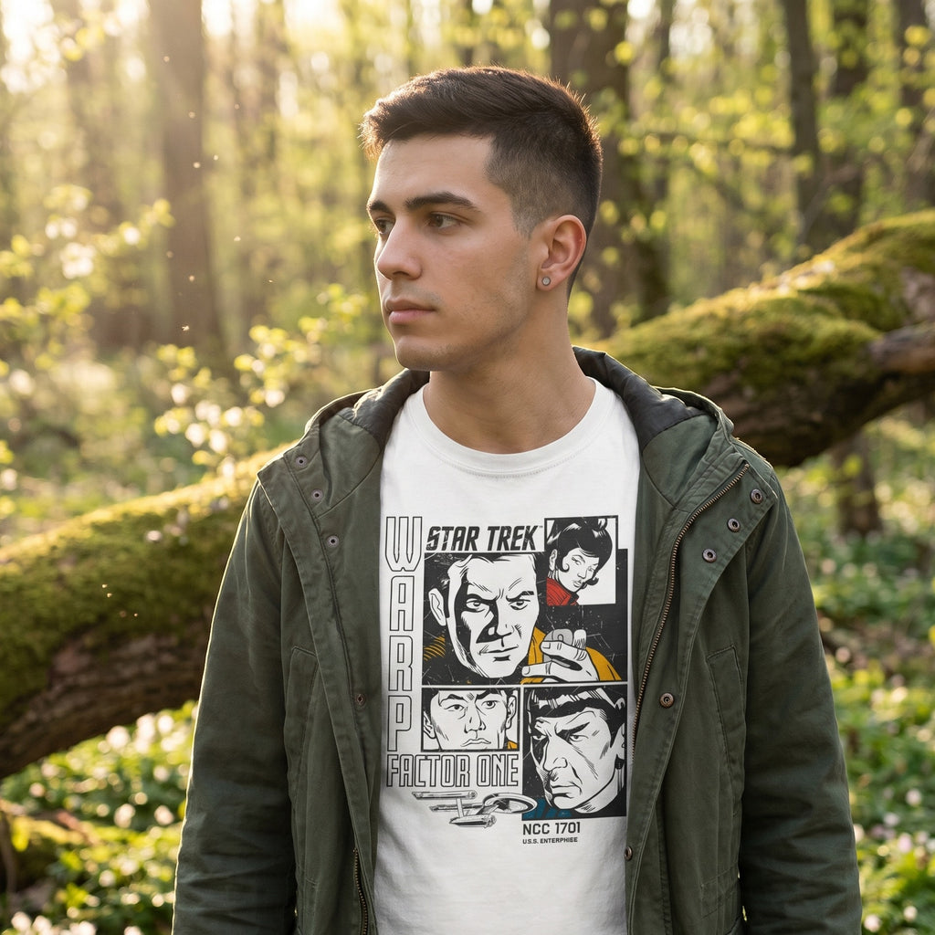 Imagen del producto Star Trek - Camiseta retro Warp 1 blanca
