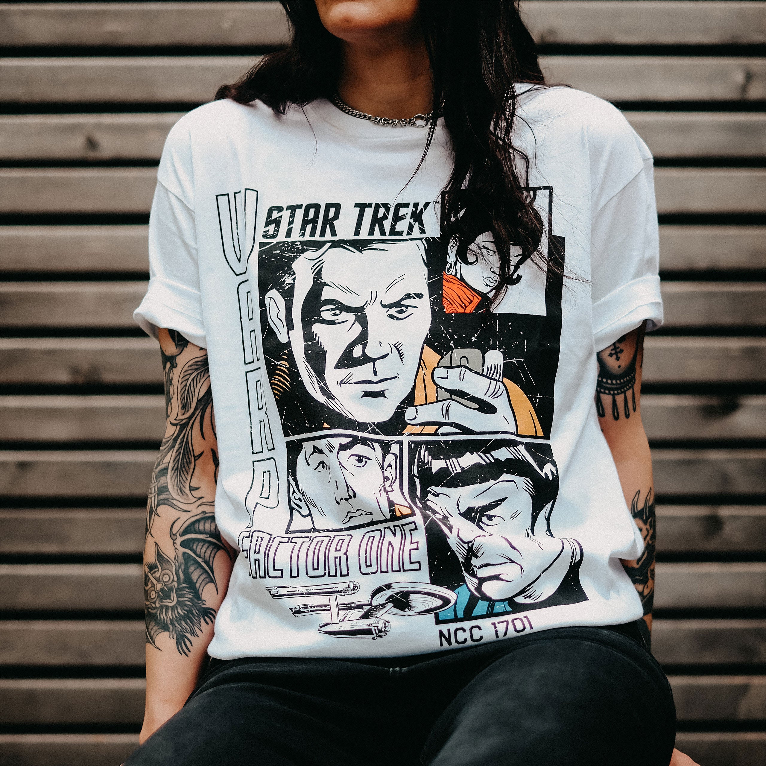 Imagen del producto Star Trek - Camiseta retro Warp 1 blanca