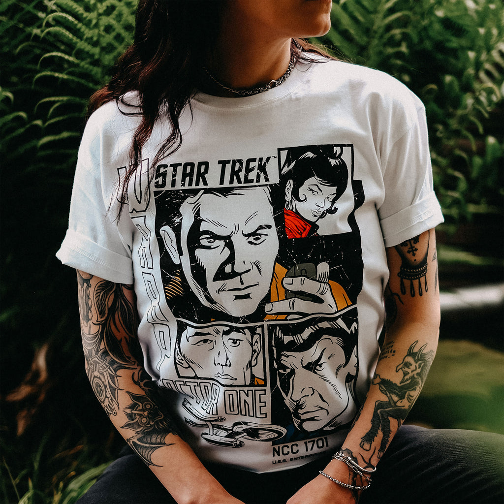 Imagen del producto Star Trek - Camiseta retro Warp 1 blanca