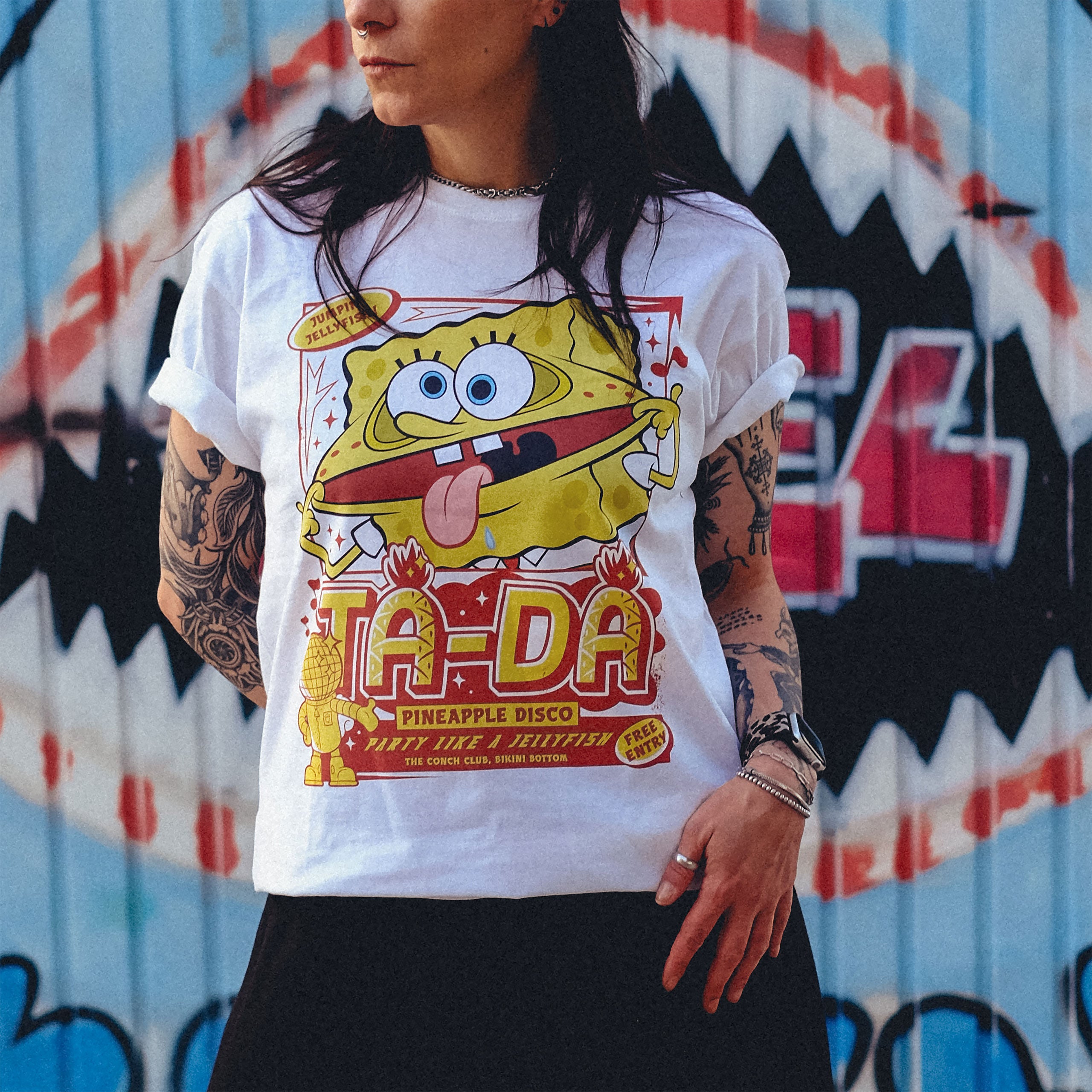 Imagen del producto Bob Esponja - Party Like a Jellyfish camiseta blanca