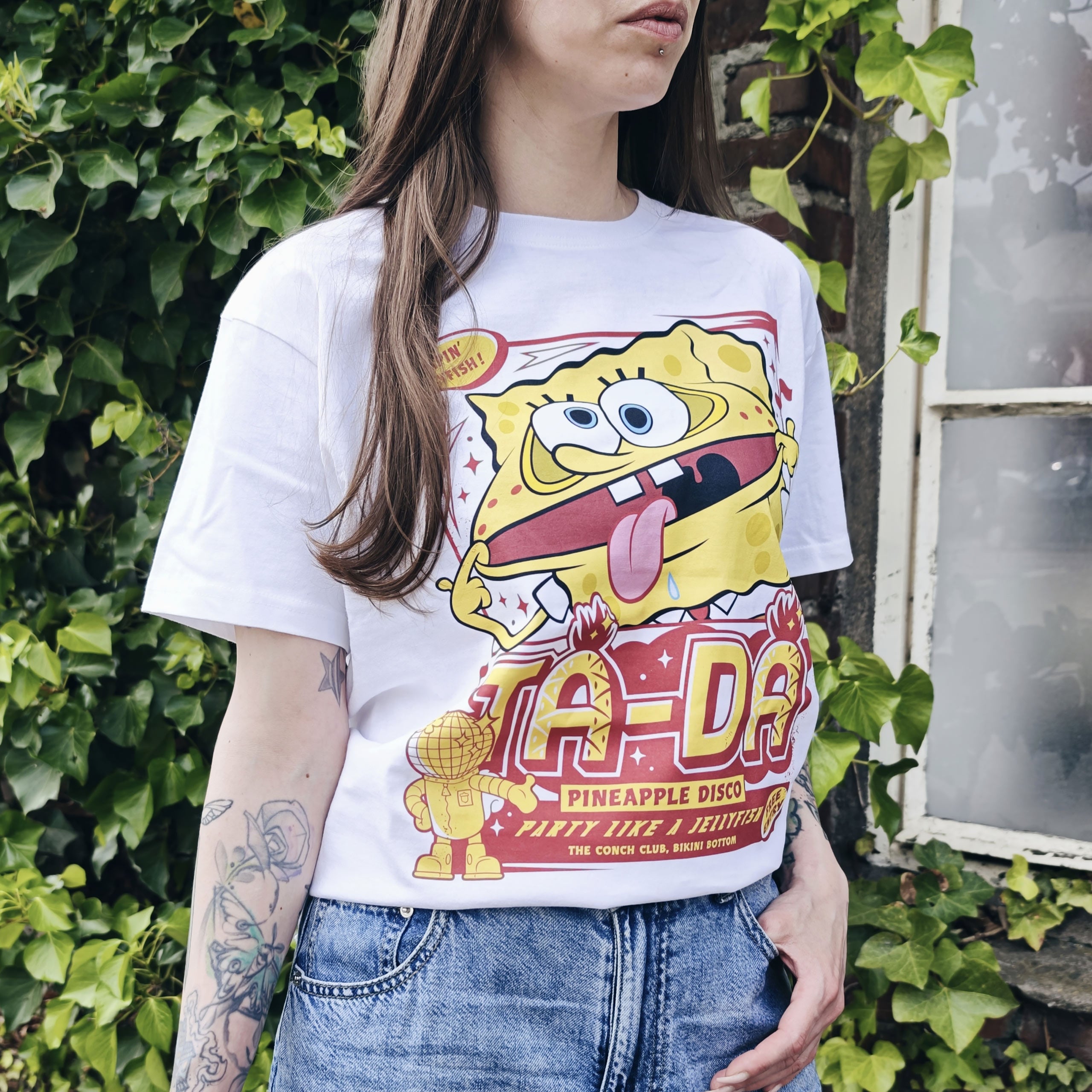 Imagen del producto Bob Esponja - Party Like a Jellyfish camiseta blanca