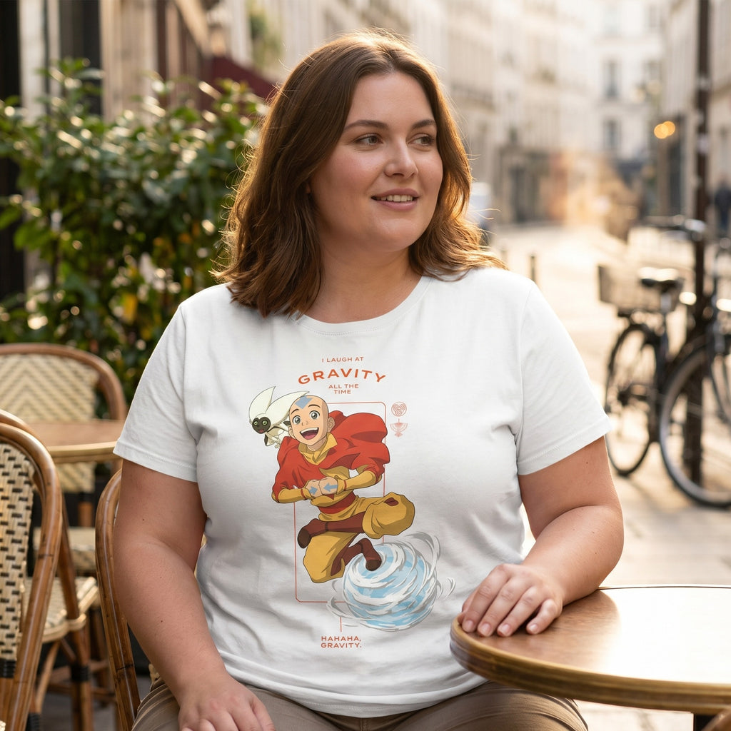 Imagen del producto Avatar – Camiseta Aang Laugh at Gravity blanca