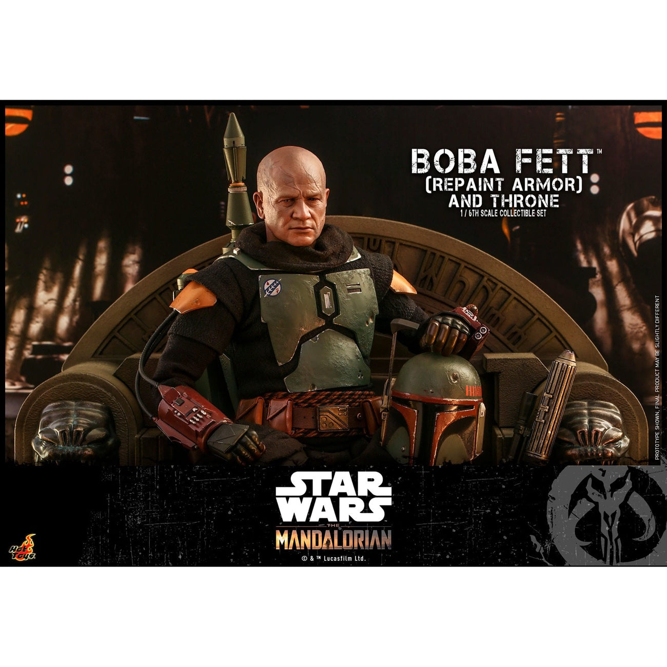 Imagen del producto Star Wars: The Mandalorian - Figura de acción de Boba Fett 1:6 Repaint Armor and Throne Edición Especial