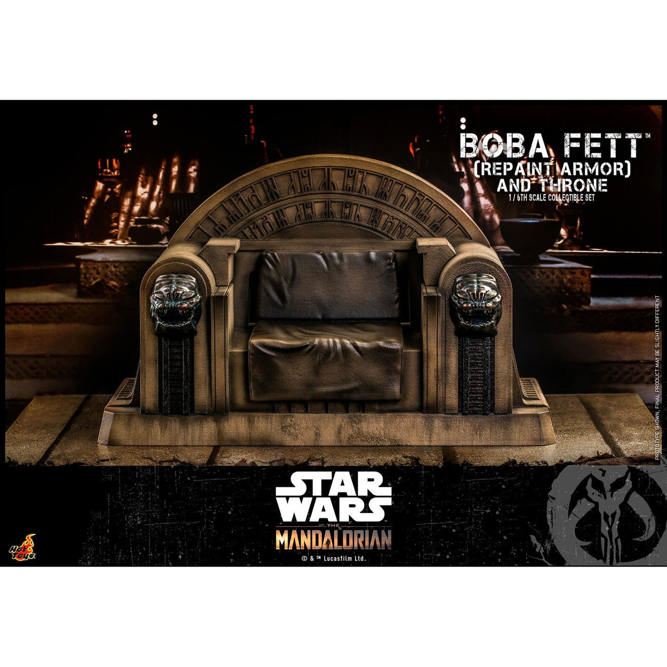 Imagen del producto Star Wars: The Mandalorian - Figura de acción de Boba Fett 1:6 Repaint Armor and Throne Edición Especial
