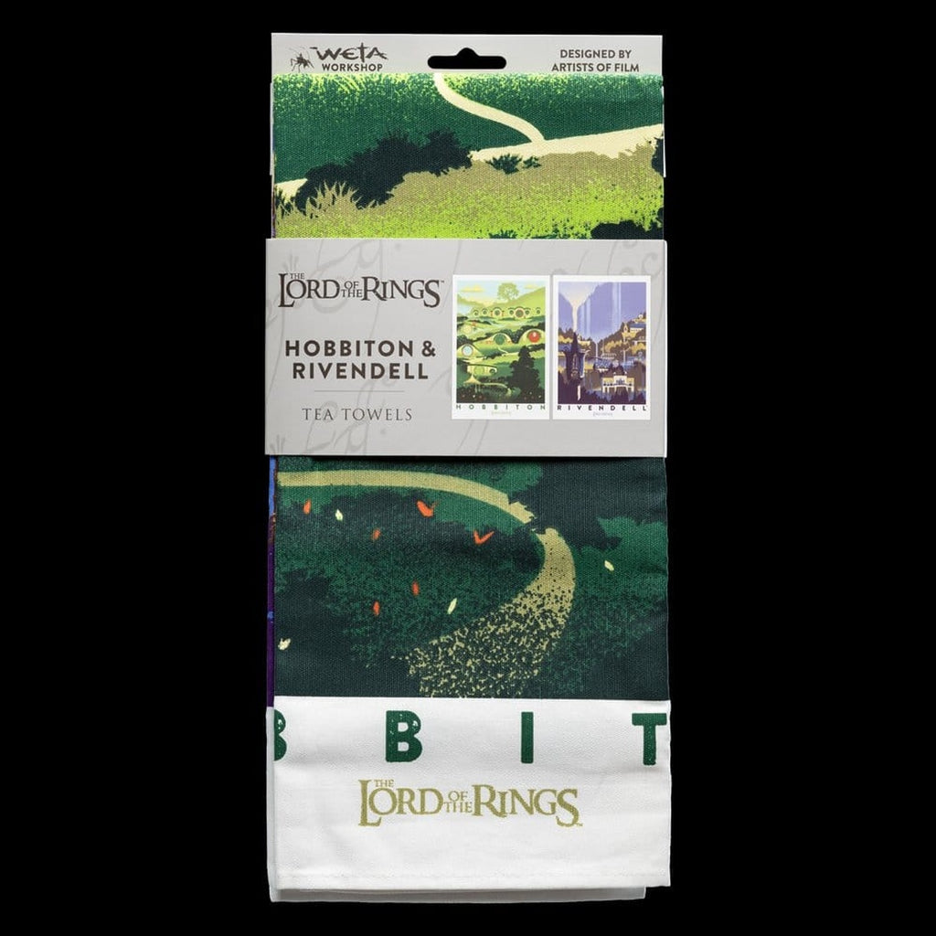 Imagen del producto El Señor de los Anillos - Set de 2 paños de cocina Rivendel y Hobbiton