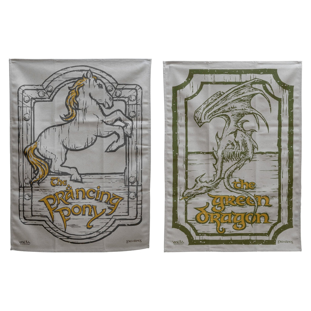 Imagen del producto El Señor de los Anillos - Paños de cocina Green Dragon y Prancing Pony (juego de 2)